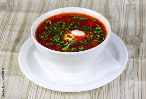 Russian traditional cuisine - Borsch