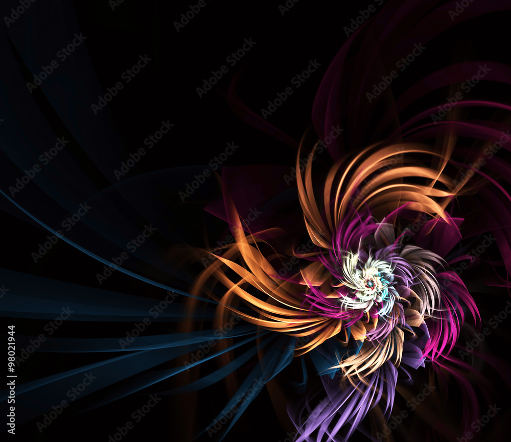 Fototapeta premium abstract fractal background, spiral, flower