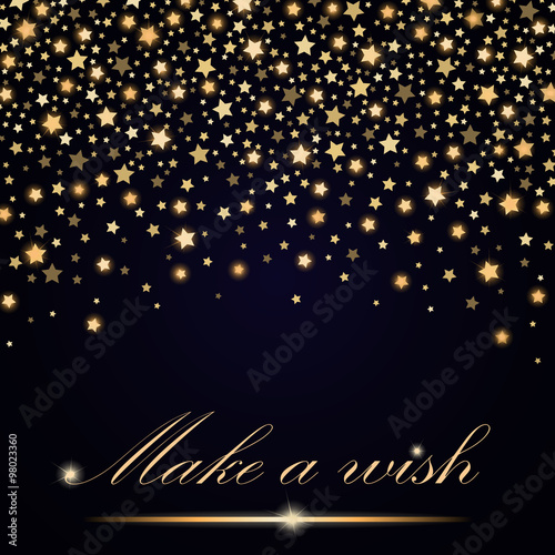 Vector abstract shining falling stars on blue ambient background. Luxury design. Vector illustration