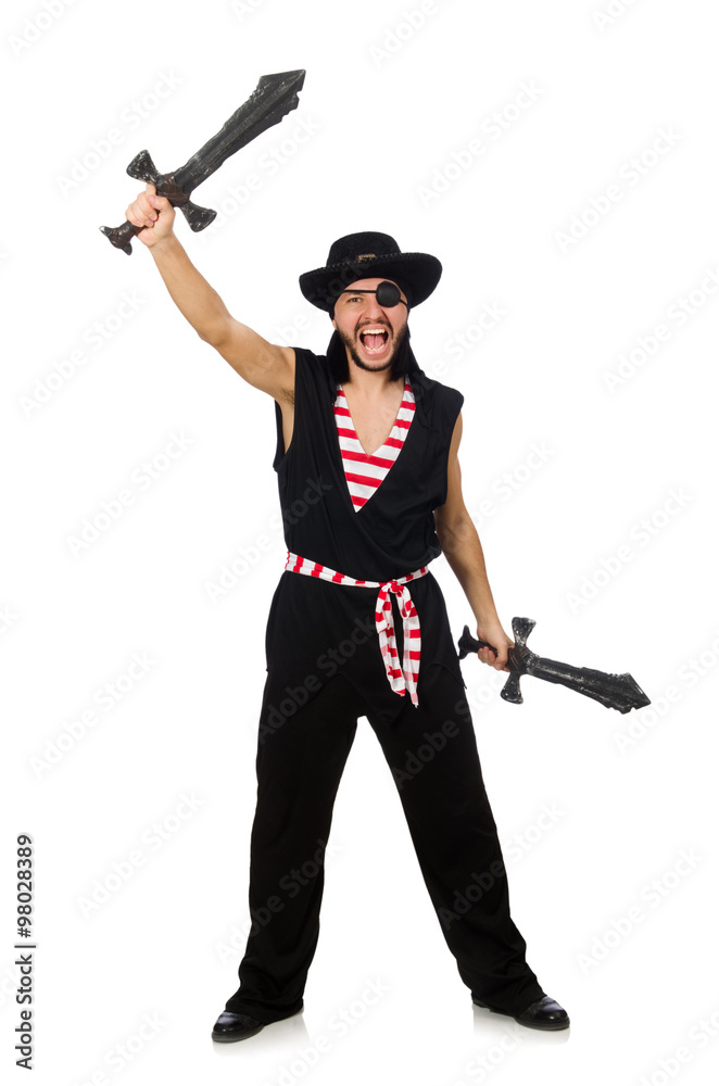 Man pirate isolated on the white background Man pirate isolated on the white background