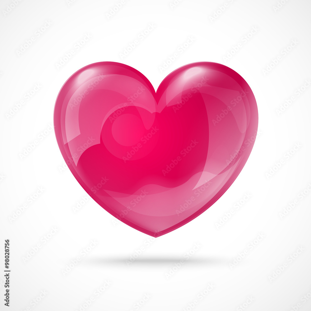 Glossy Red Heart Valentine's Day Background