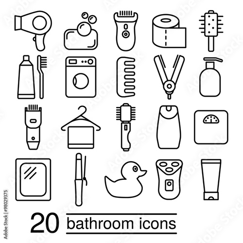 bathroom icons collection