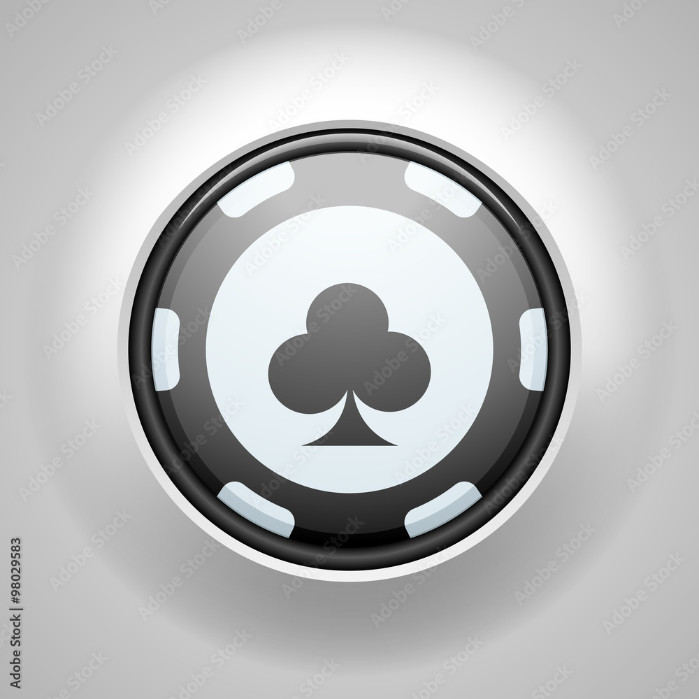 Club suit Poker chip