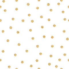 Acrylglasbilder Polka-Dot-Muster Goldene Glitzerpunkte glamouröser Hintergrund  © YoPixArt