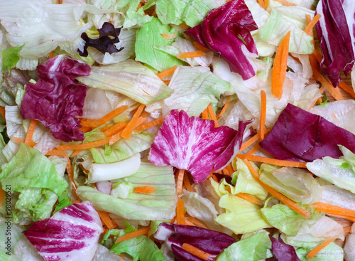 Billede på lærred background salad with lettuce and carrots