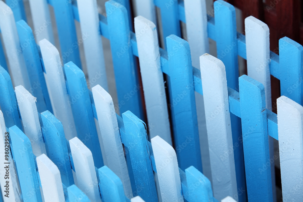 Obraz premium blue wooden fence.