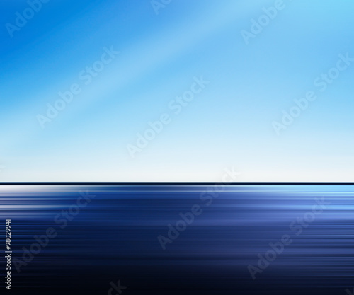 Vivid blue ocean motion abstraction with light