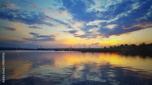 Sunset over the lake