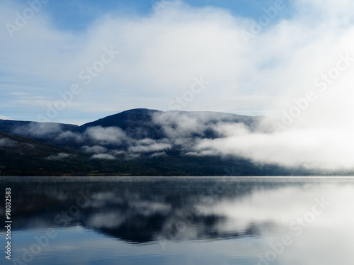 Norway fjord fog lake © spacedrone808