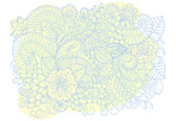 Vector vintage hand drawing of doodle flowers