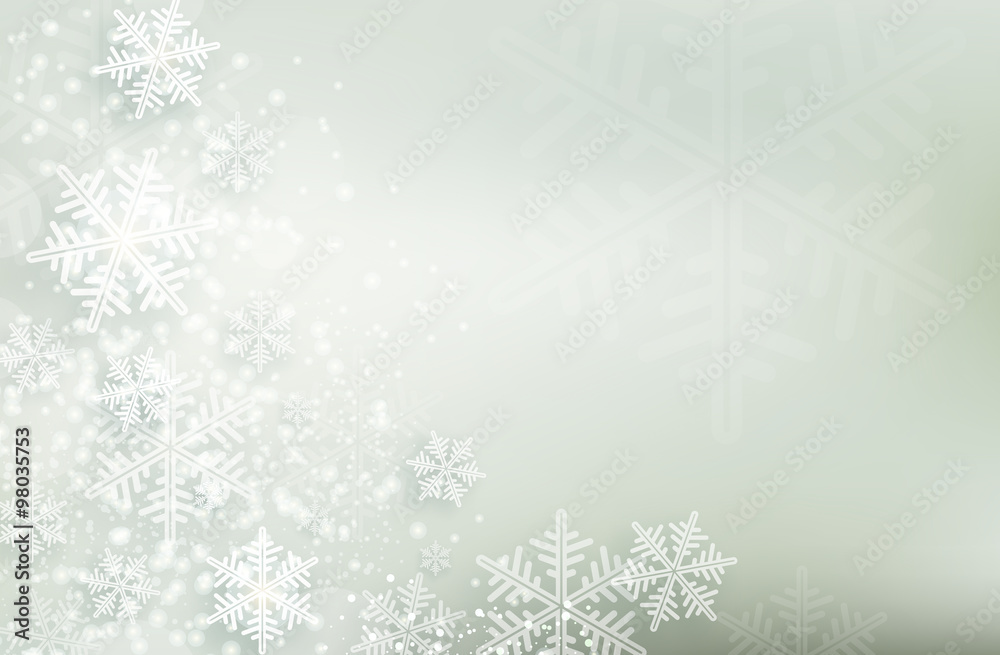 Silver Colored Snowflake Background