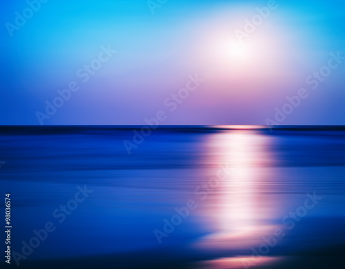 Horizontal vibrant ocean sunset milk motion abstraction backgrou