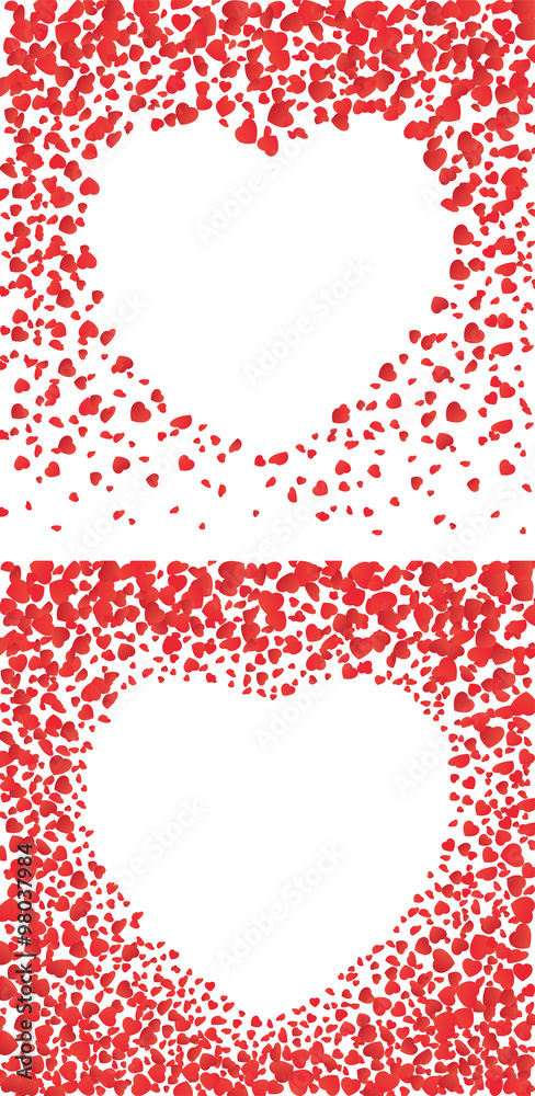 Falling hearts backgrounds. Vector illustration with a clipping mask. Falling hearts backgrounds. Vector illustration with a clipping mask.