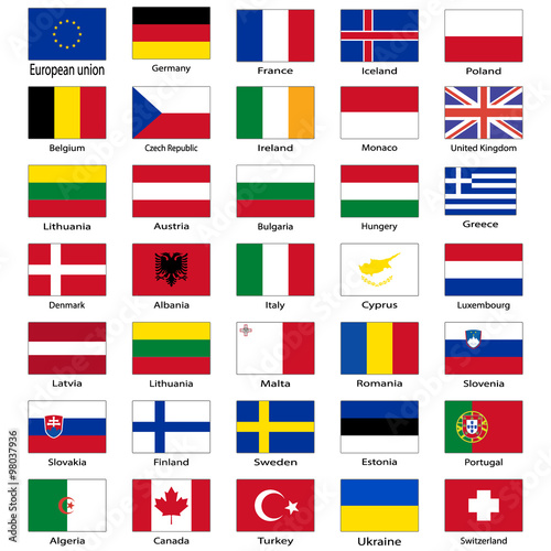 Set of flags of the European Union