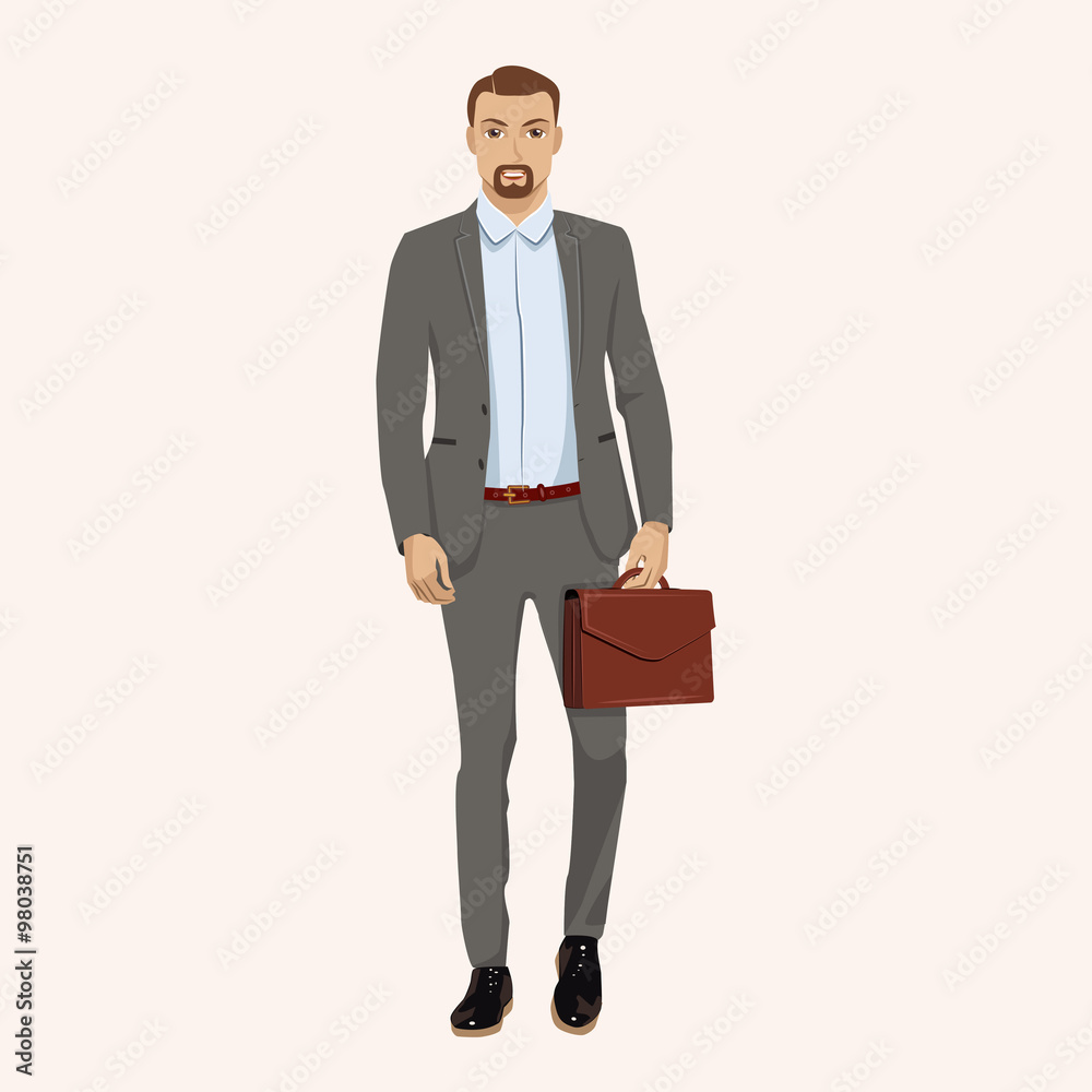Businessman with briefcase. vector Illustration Businessman with briefcase. vector Illustration