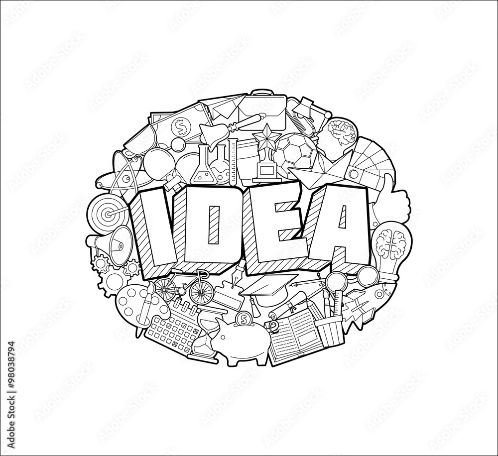 Idea - Hand Lettering and Doodles Elements Sketch Idea - Hand Lettering and Doodles Elements Sketch