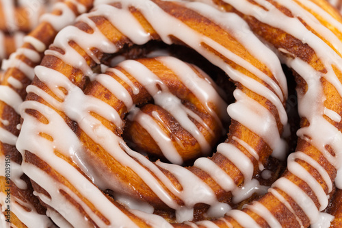 Cinnamon Rolls Background. Macro with shallow dof. Selective focus.