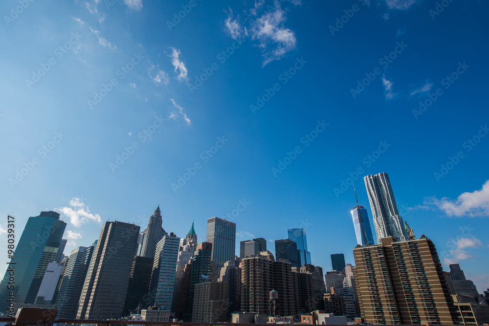 Panorama of downtown Manhattan in New York