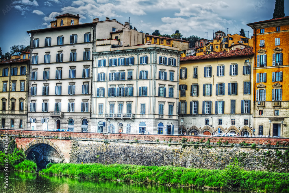Arno river bank in Florence