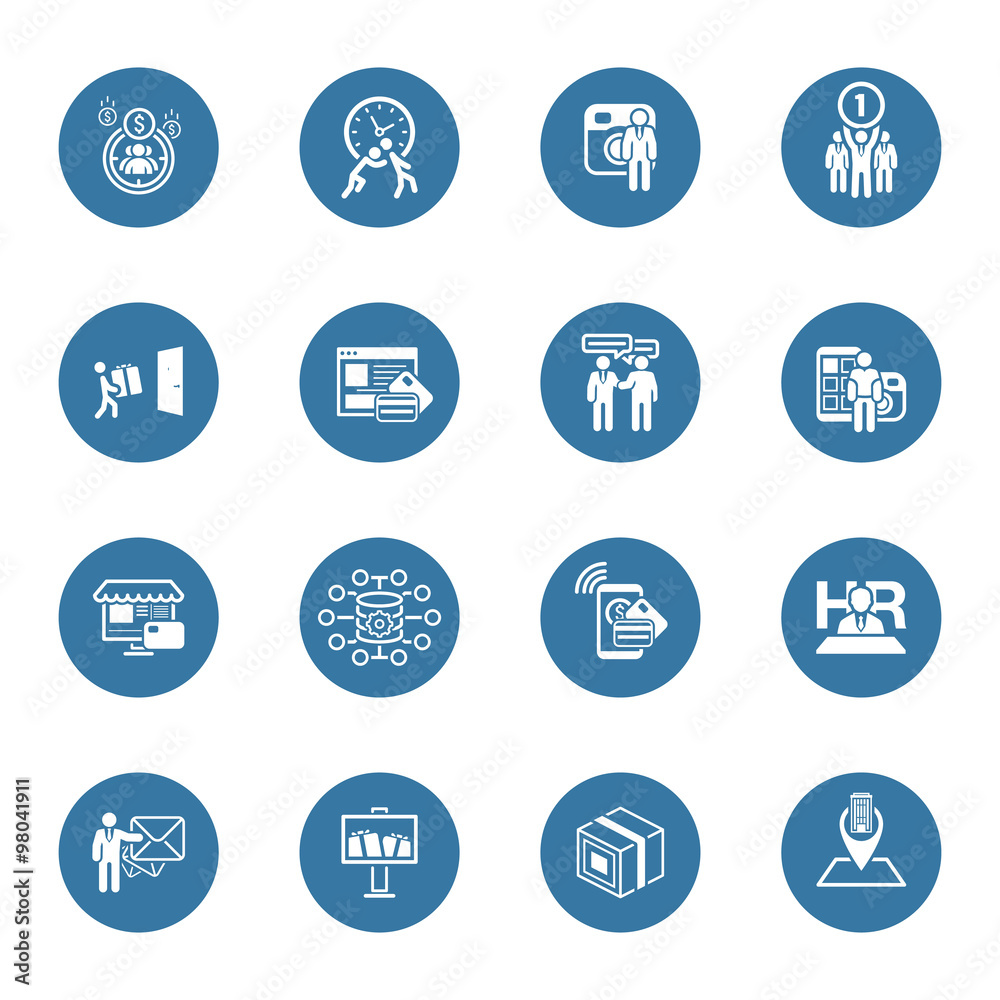 Flat Design Business Icons Set. Flat Design Business Icons Set.