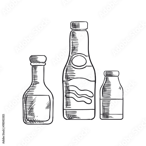 Ketchup, mustard and sea salt condiments