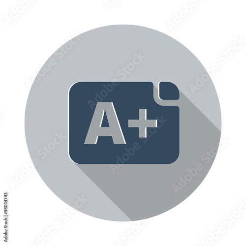 Flat Rating icon with long shadow on grey circle
