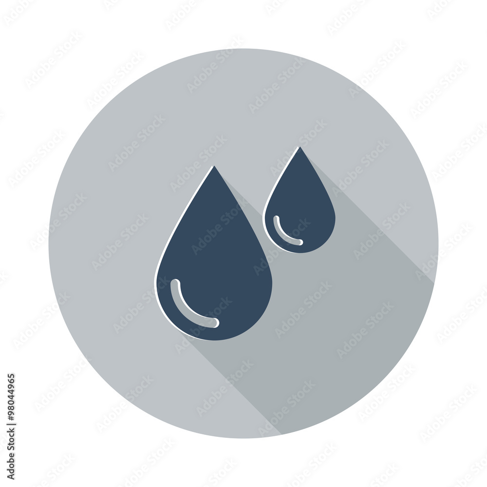 Flat Blood icon with long shadow on grey circle Flat Blood icon with long shadow on grey circle