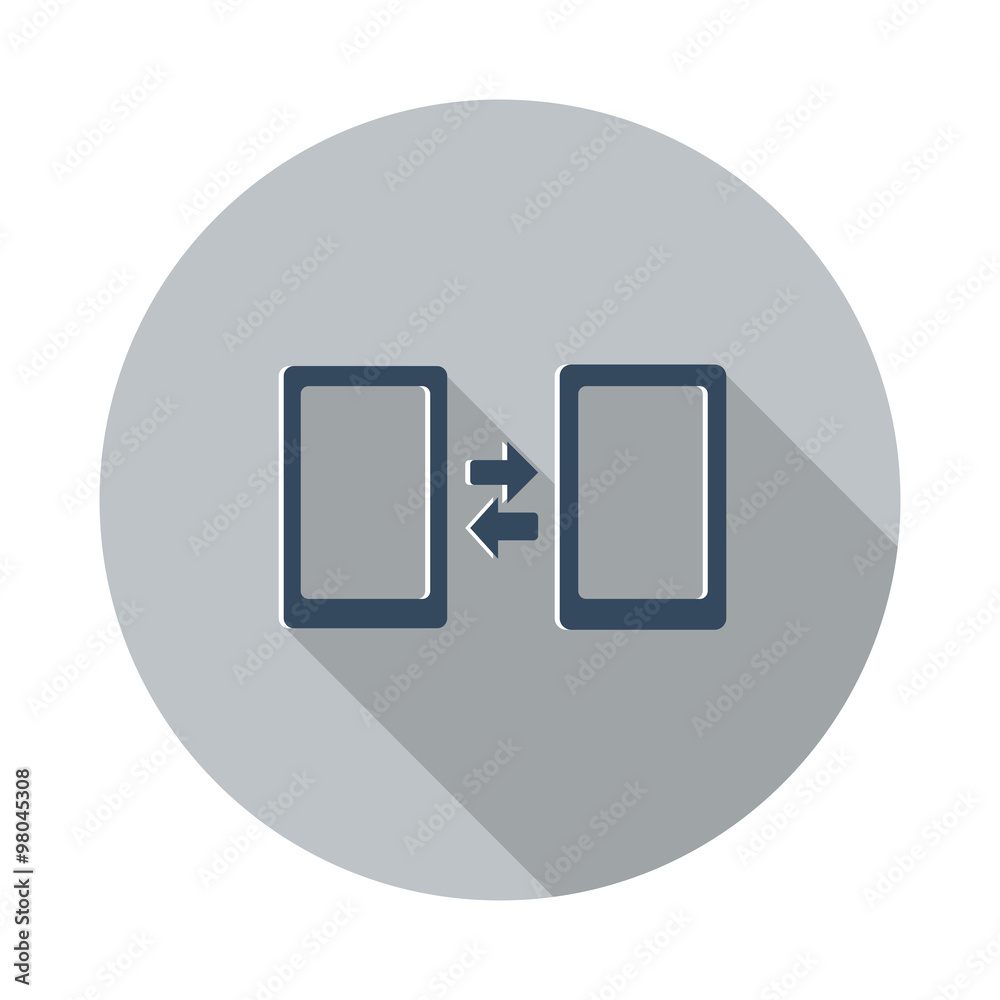 Flat Pairing icon with long shadow on grey circle