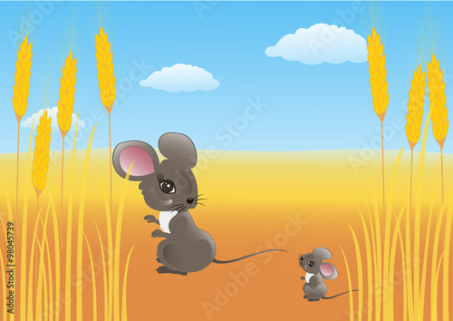 Mouse in a wheat field