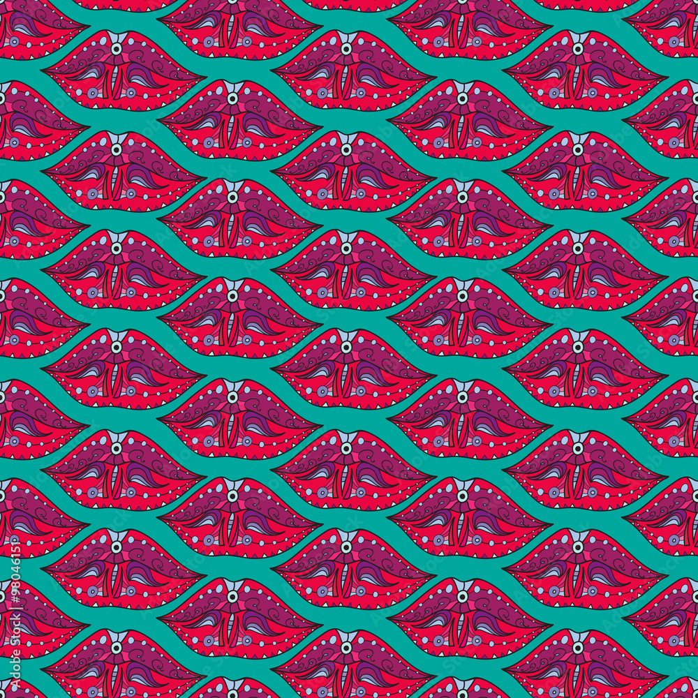 Vector lips pattern Vector lips pattern