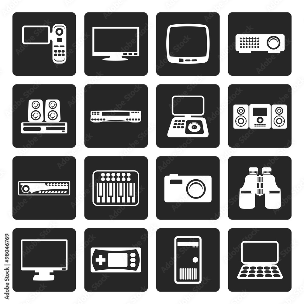 Black Hi-tech equipment icons - vector icon set 2 Black Hi-tech equipment icons - vector icon set 2