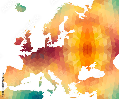 European Map of Polygonal Style 