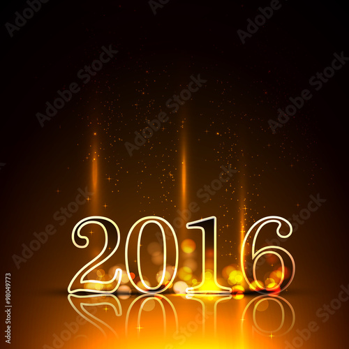 Gold 2016 New Year in illumination