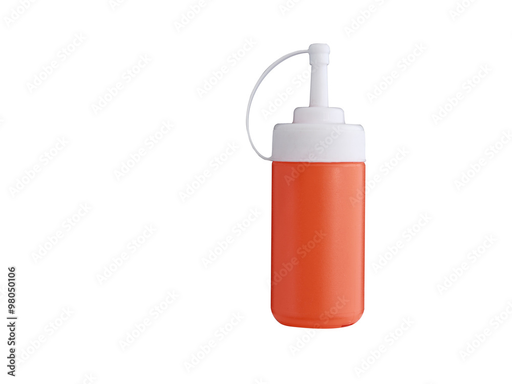 plastic bottle of ketchup on white background plastic bottle of ketchup on white background