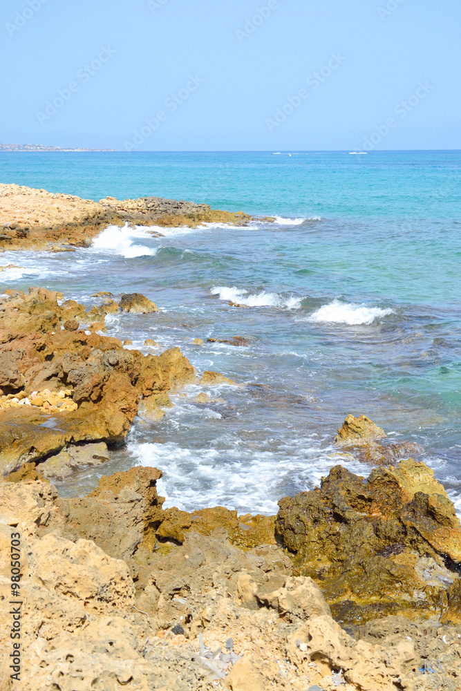 Rocks on the coast of Aegean Sea. Rocks on the coast of Aegean Sea.
