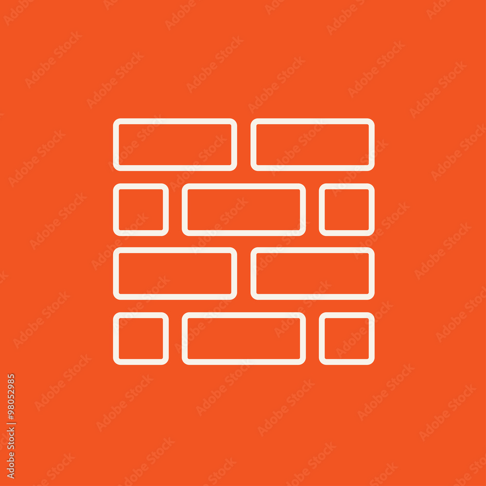 Brickwall line icon.