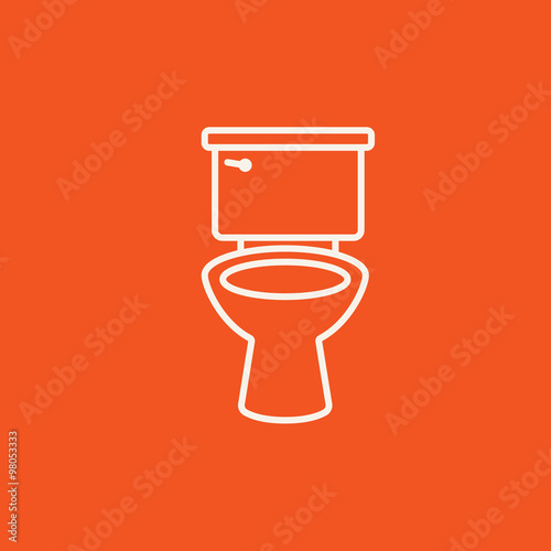 Lavatory bowl line icon.