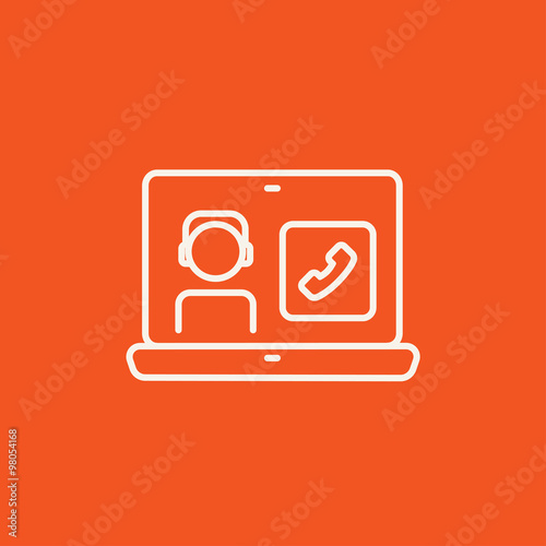Online education line icon.