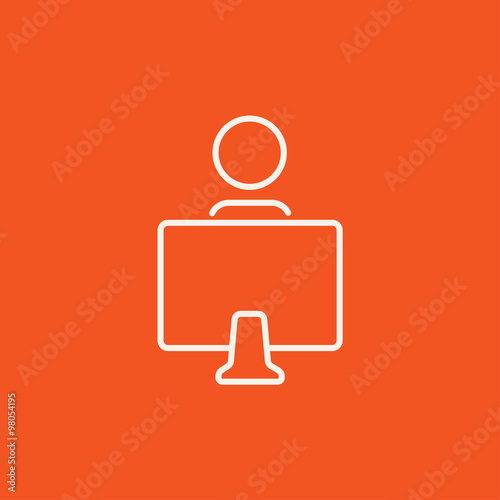 Online education line icon.