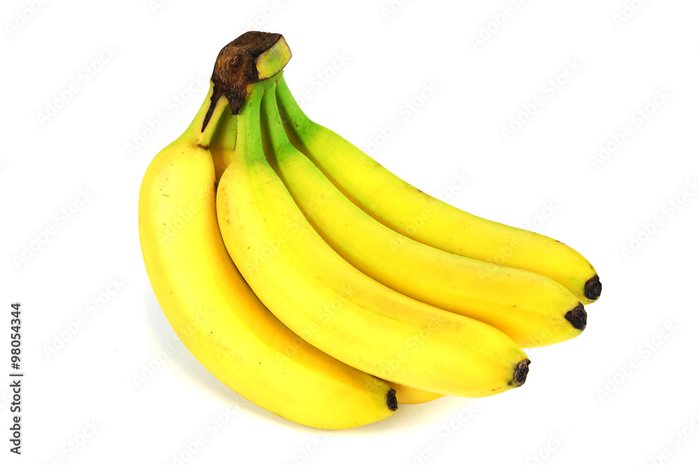 yellow banana on white background