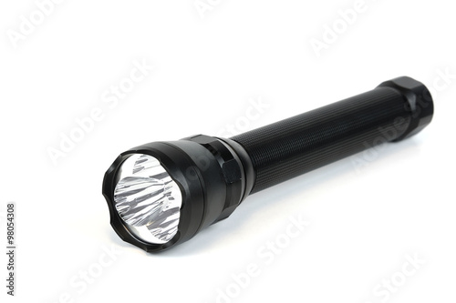 LED flashlight on white background