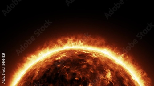 Solar flares - 3D render of the Sun's surface