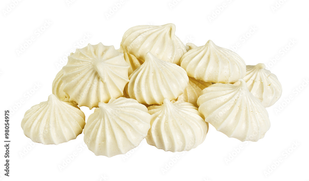 Fototapeta premium Closeup of meringue cookies isolated