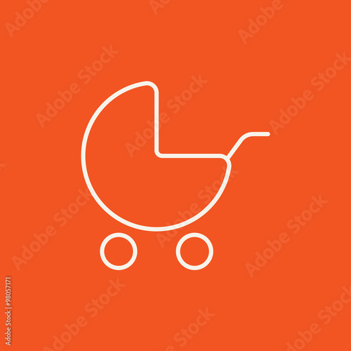 Baby stroller line icon.