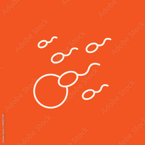 Fertilization line icon.