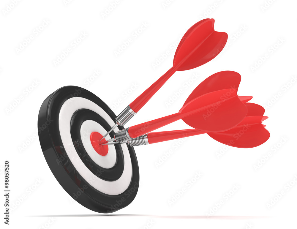 Three arrows darts in center. Three arrows darts in center.