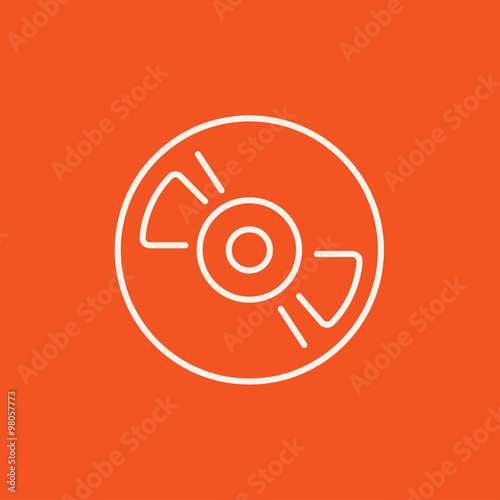 Reel tape deck player recorder line icon.