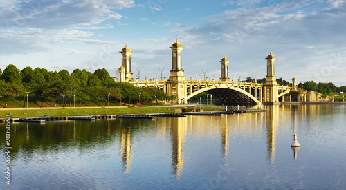 Modern architecture design of a bridges in Putrajaya, Malaysia photo