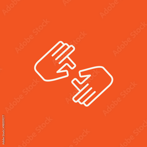 Finger language line icon.
