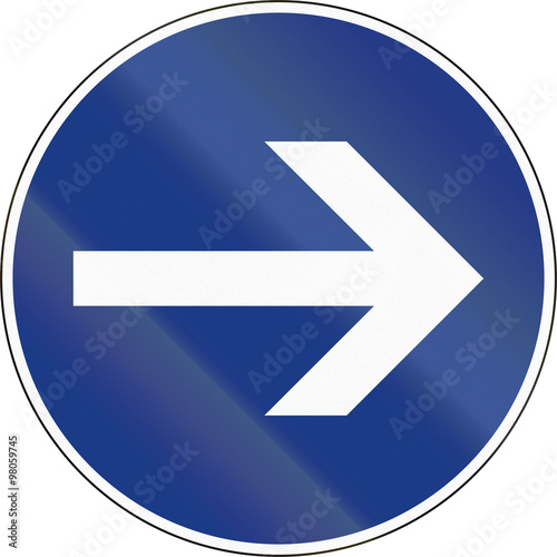 Slovenian mandatory direction sign - Turn right Free Download Slovenian mandatory direction sign - Turn right - GFXLoad
